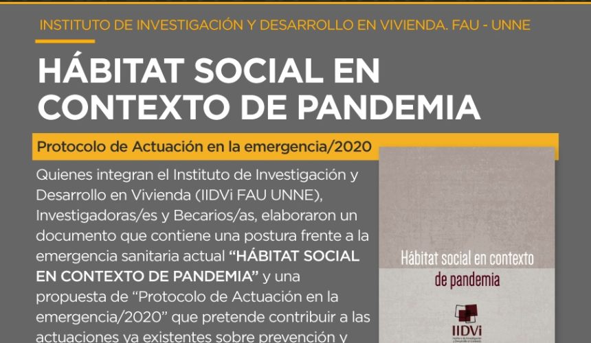 Argentina – IIDVi (UNNE): Hábitat Social en contexto de pandemia