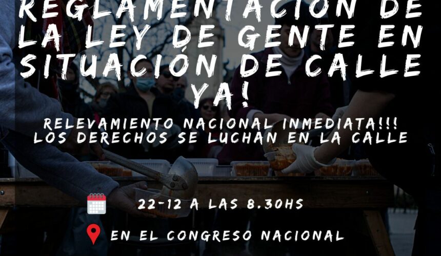 Argentina: Por una reglamentación de la Ley de personas en situación de calle