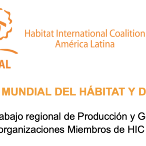 Declaración del Grupo de Trabajo de PyGSH en el Día Mundial del Hábitat