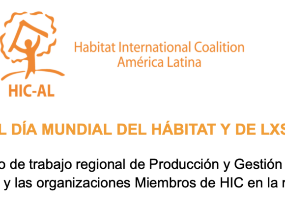 Declaración del Grupo de Trabajo de PyGSH en el Día Mundial del Hábitat