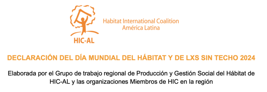 Declaración del Grupo de Trabajo de PyGSH en el Día Mundial del Hábitat