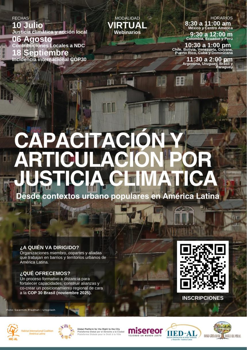Capacitación, articulación y alianzas por la justicia climática  desde contextos urbanopopulares en América Latina