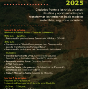 Colombia – CEHAP: Ciudades frente a las crisis urbanas: desafíos y oportunidades para transformar los territorios hacia modelos sostenibles, seguros e inclusivos.