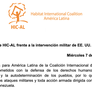 Declaración de HIC-AL frente a la intervención militar de EE. UU. en Venezuela