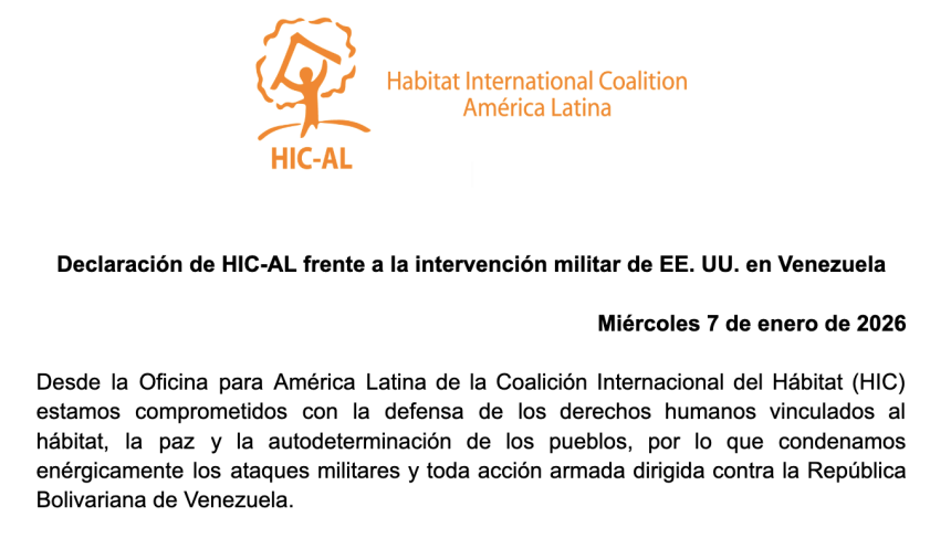 Declaración de HIC-AL frente a la intervención militar de EE. UU. en Venezuela